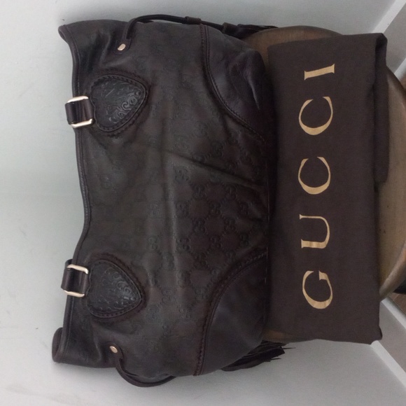 Authentic Gucci GG Monogram Supreme Guccissima Leather Tassels Tribeca Tote Bag - Picture 4 of 12